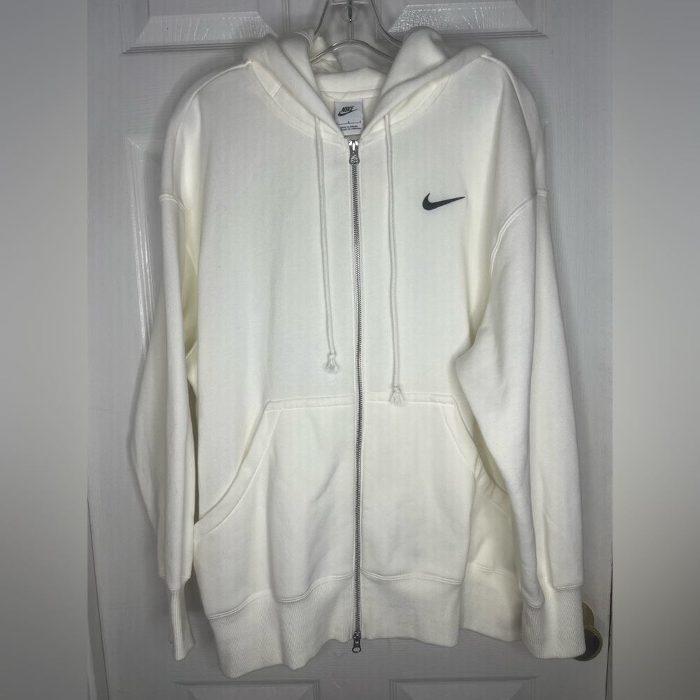 Nike Sail Phoenix Fleece Oversized Women’s Full Zip Hooded Jacket Size Large - Picture 3 of 13